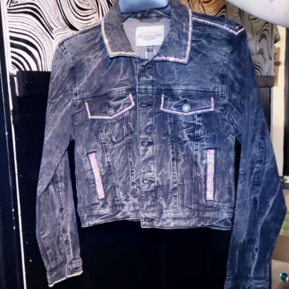Custom Bling Jean Jacket - Picture 2 of 14